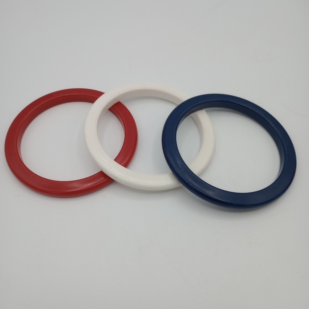 Elegant Red, White, and Blue Bangle Set